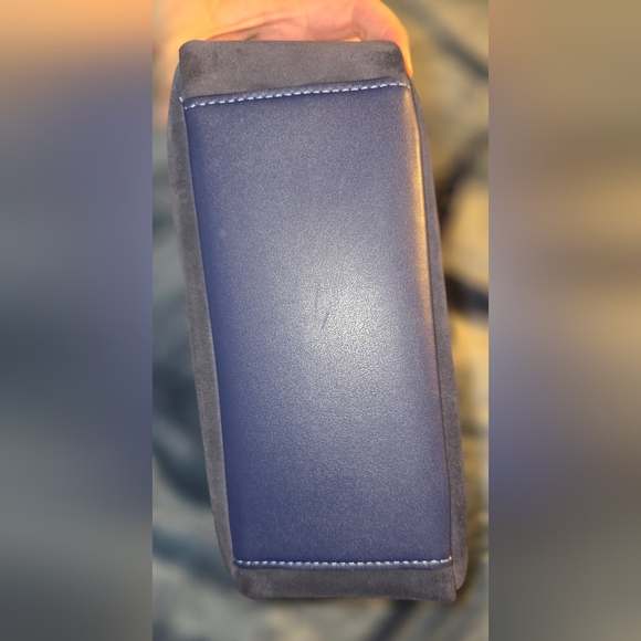 Coach Navy Blue Suede Shoulder Bag - Picture 6 of 9